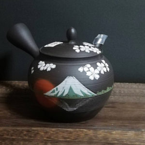 Tokoname ware Kyusu Japanese teapot Sakura Fuji