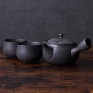 Tokoname ware Black Kyusu Japanese teapot set teacups×2　Made in japan