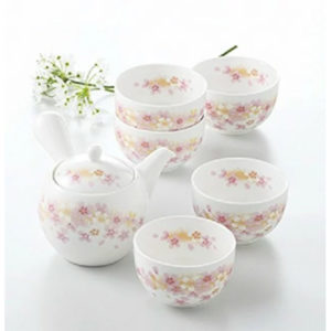 Mino ware Mountain cherry blossom Kyusu teapot tea cup set