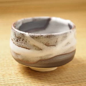 Mino ware matcha bowl tea cup Fresh snow design