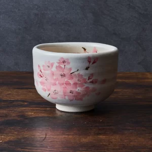 Mino ware flower matcha bowl tea cup made in Japan